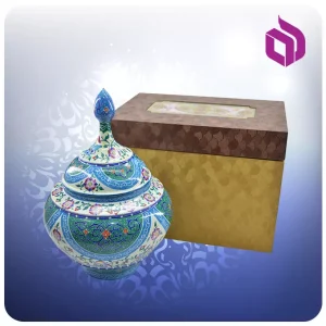 قندان سیبی مینا 22سانت با جعبه MDF گالینگور