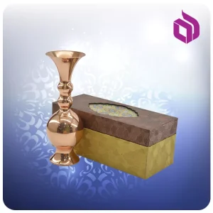 گلدان مسی طرح توپی 16 سانت با جعبه ام دی اف گالینگور کد 60352