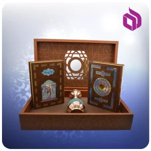 قرآن و حافظ وزیری عطری با گلدان فیروزه 25