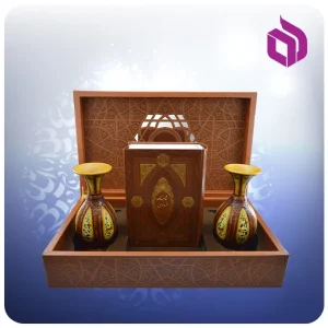 کلیات شاهنامه وزیری با دو گلدان چرم طبیعی