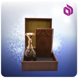 شاهنامه پالتویی چرم با گلدان الماس تراش 16