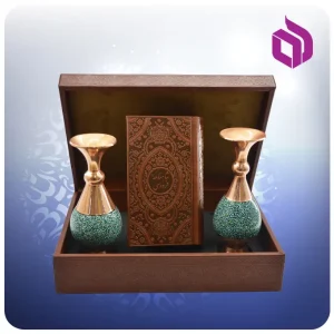 شاهنامه پالتویی چرم با دو گلدان فیروزه 16