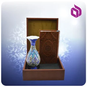 شاهنامه پالتویی چرم با گلدان مینا 16