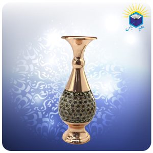 گلدان صراحی مس و خاتم کاری 20 سانت (کد 50102)