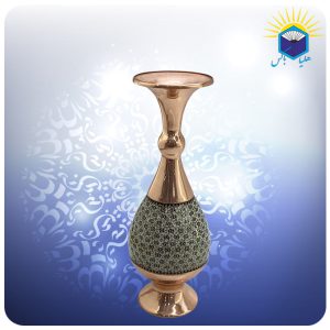 گلدان صراحی مس و خاتم کاری 25 سانت (کد 50103)