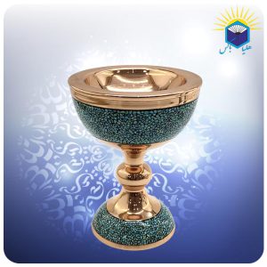 سنگاب مس و فیروزه کوب 16 سانت (کد 50138)