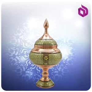 شکلات خوری مس و خاتم کاری شالدار 27 سانت (کد 50395)