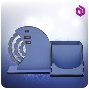 تقویم صد ساله چرخ دنده ای با جاخودکاری و جا کاغذی رنگ یاسی (کد 70199/2)