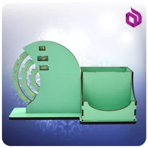 تقویم صد ساله چرخ دنده ای با جاخودکاری و جا کاغذی رنگ سبز (کد 70199/3)